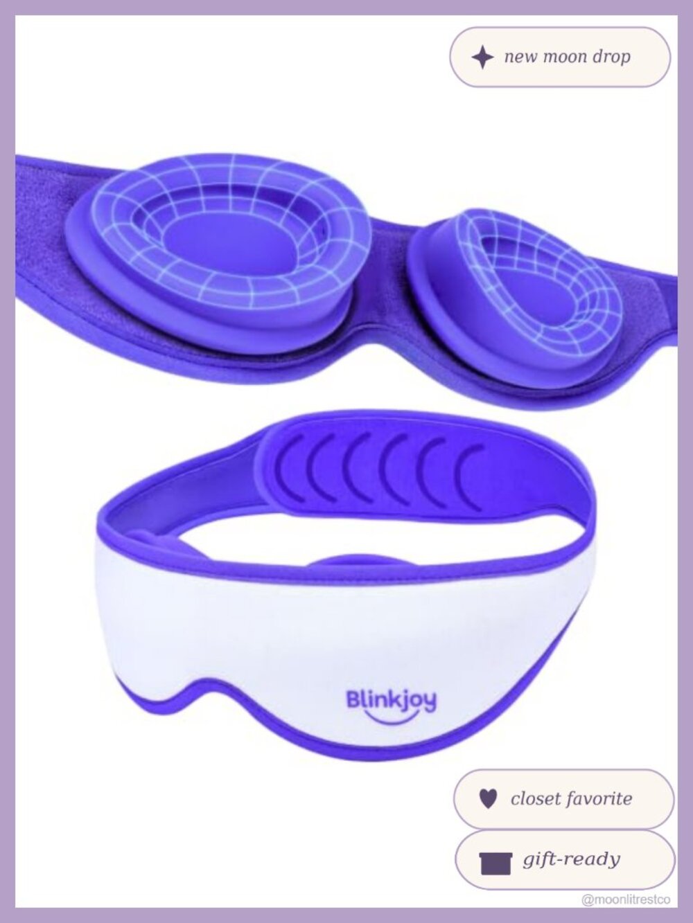 Moisture-Sealing Sleep Mask Dry Eye Relief Blackout Adjustable Cotton Silicone